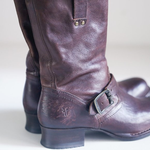 Frye Brown Leather Chestnut Classic Pull on Bootie - Picture 4 of 12
